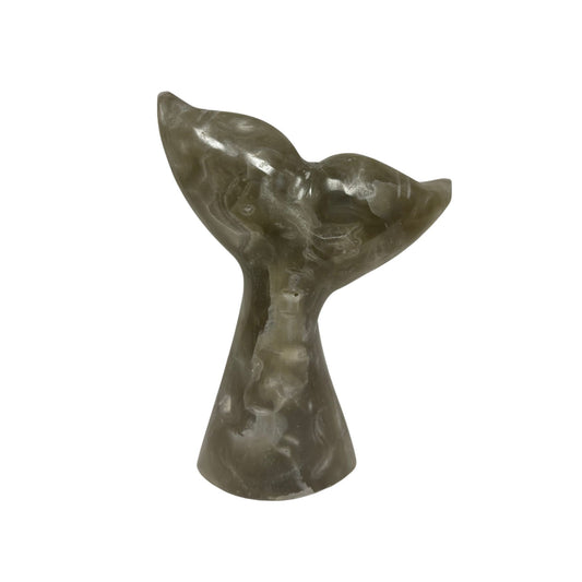 whale tail marble statue