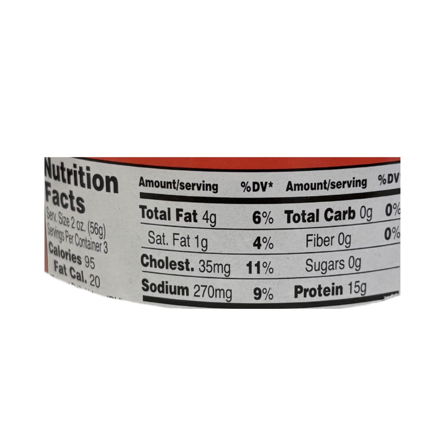 Nutrition facts label on a white background