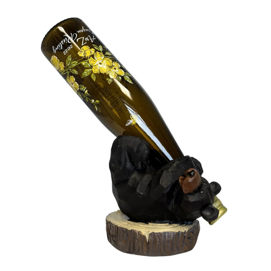 Bear Shaped Wine holder with a wine bottle