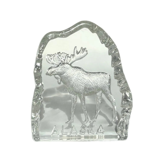 Crystal decor of a moose with Alaska text