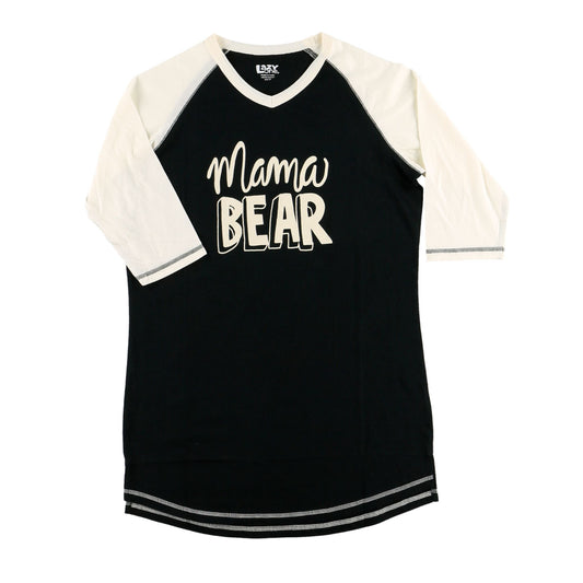 Black and white tee with mama bear text