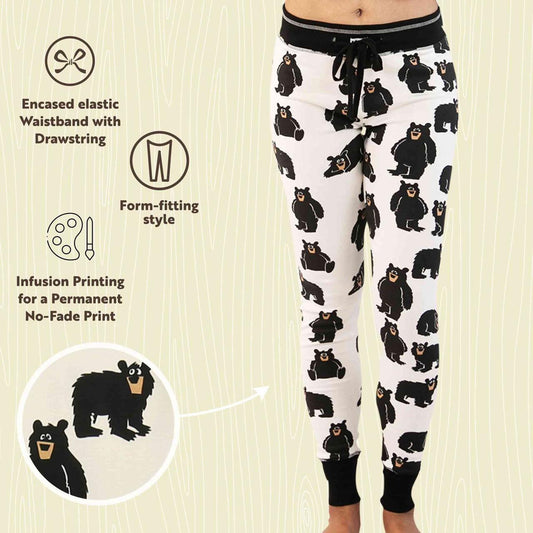 Pajama pants with bear pattern