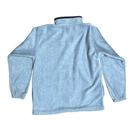Light blue fleece jacket on a white background