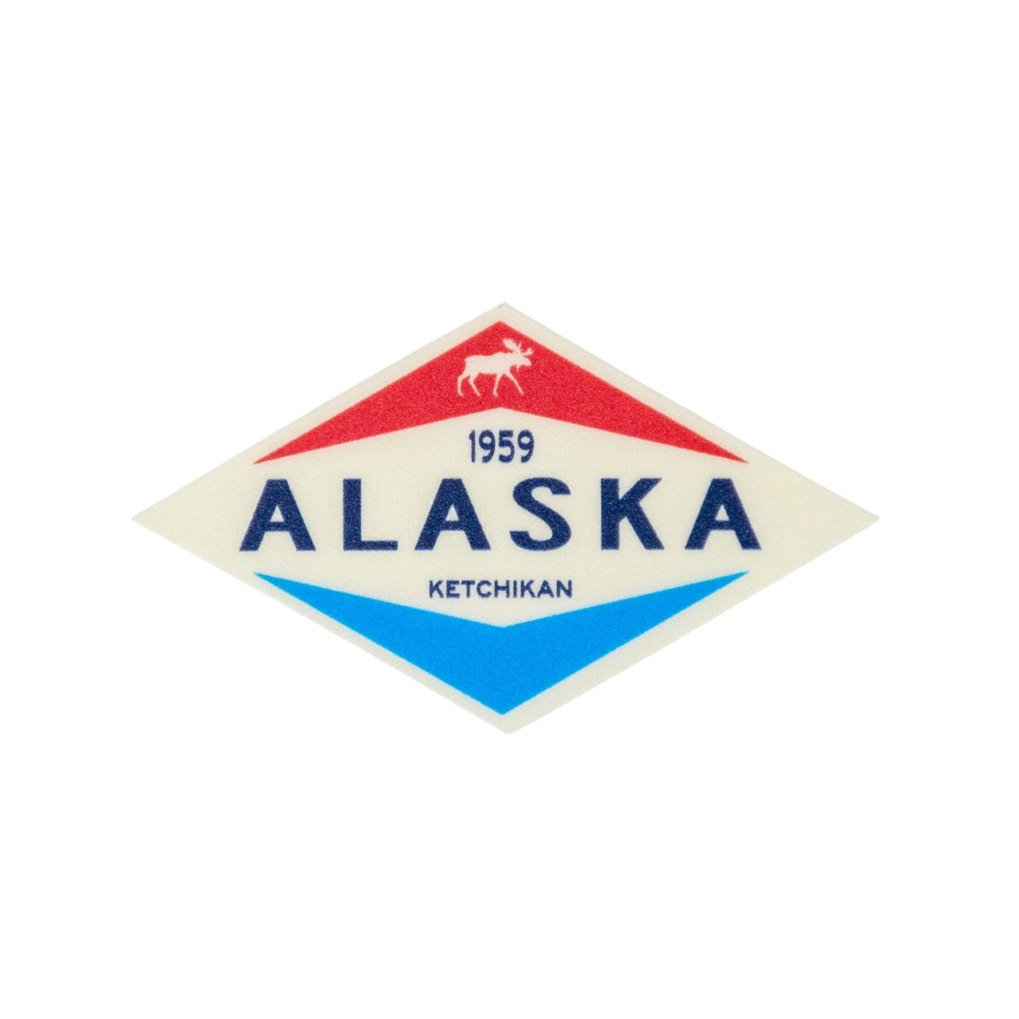 Alaska sticker with red and blue accents