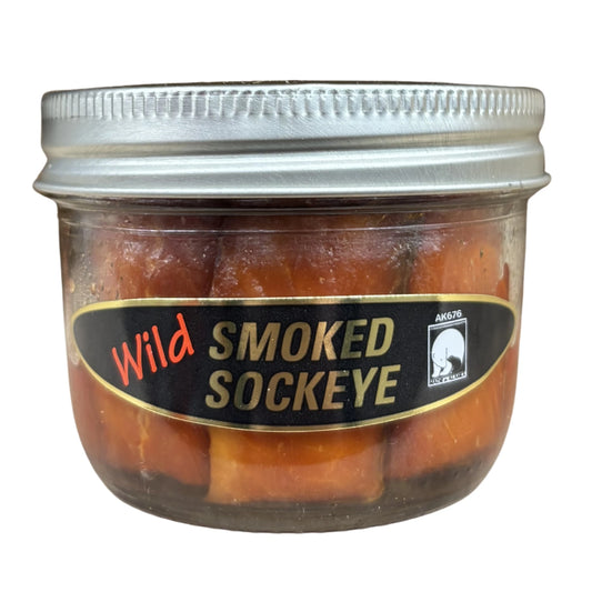 Container of wild Alaska smoked sockeye salmon