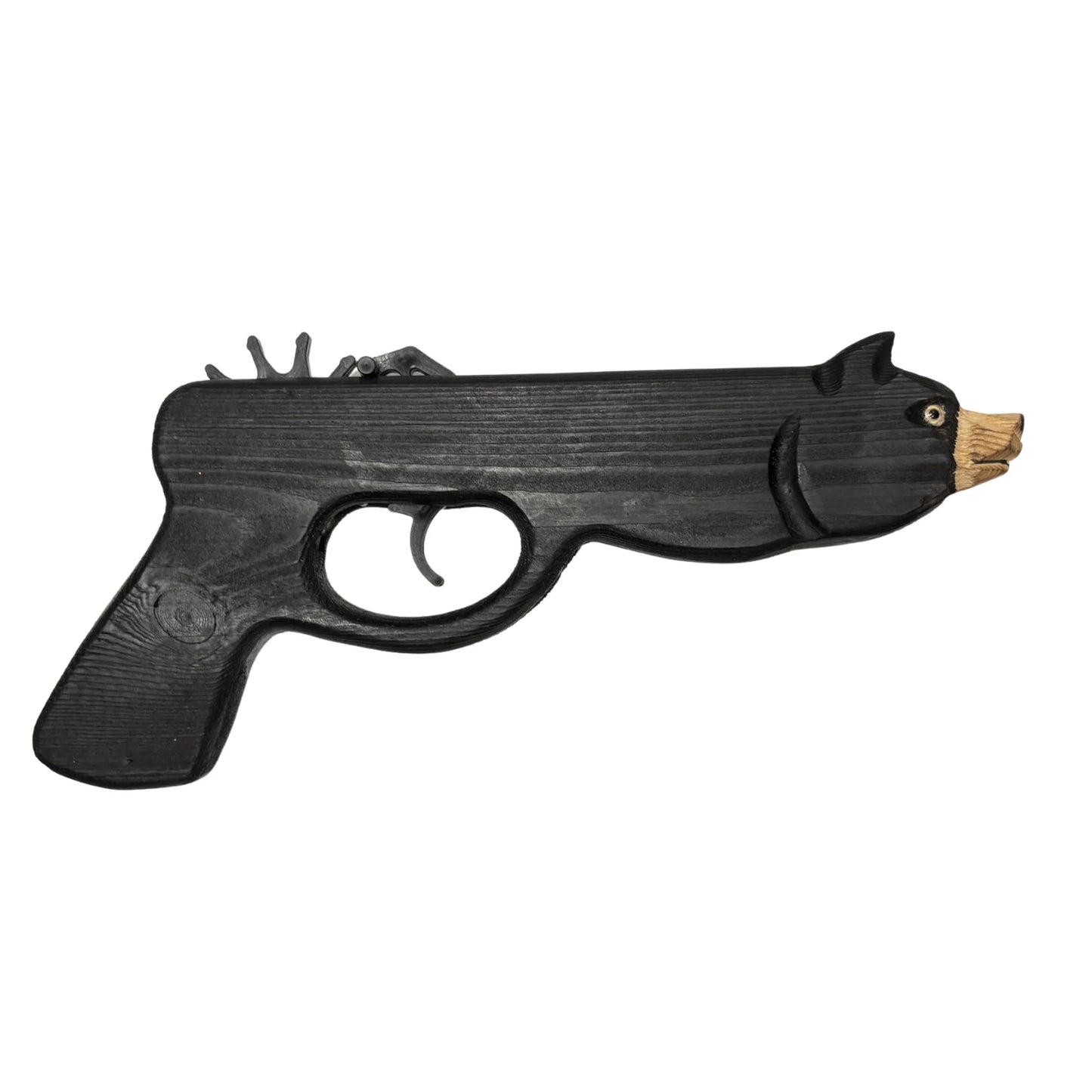 Toy rubber band gun shaped like a bear