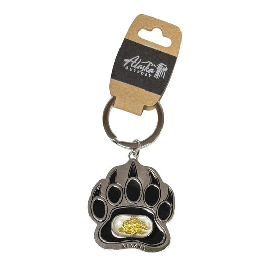 Keychain with bear paw design on a white background