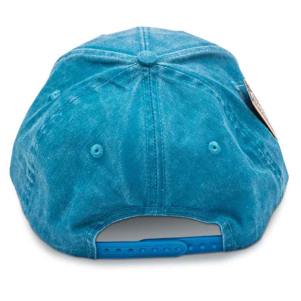 Back of blue cap on a white background