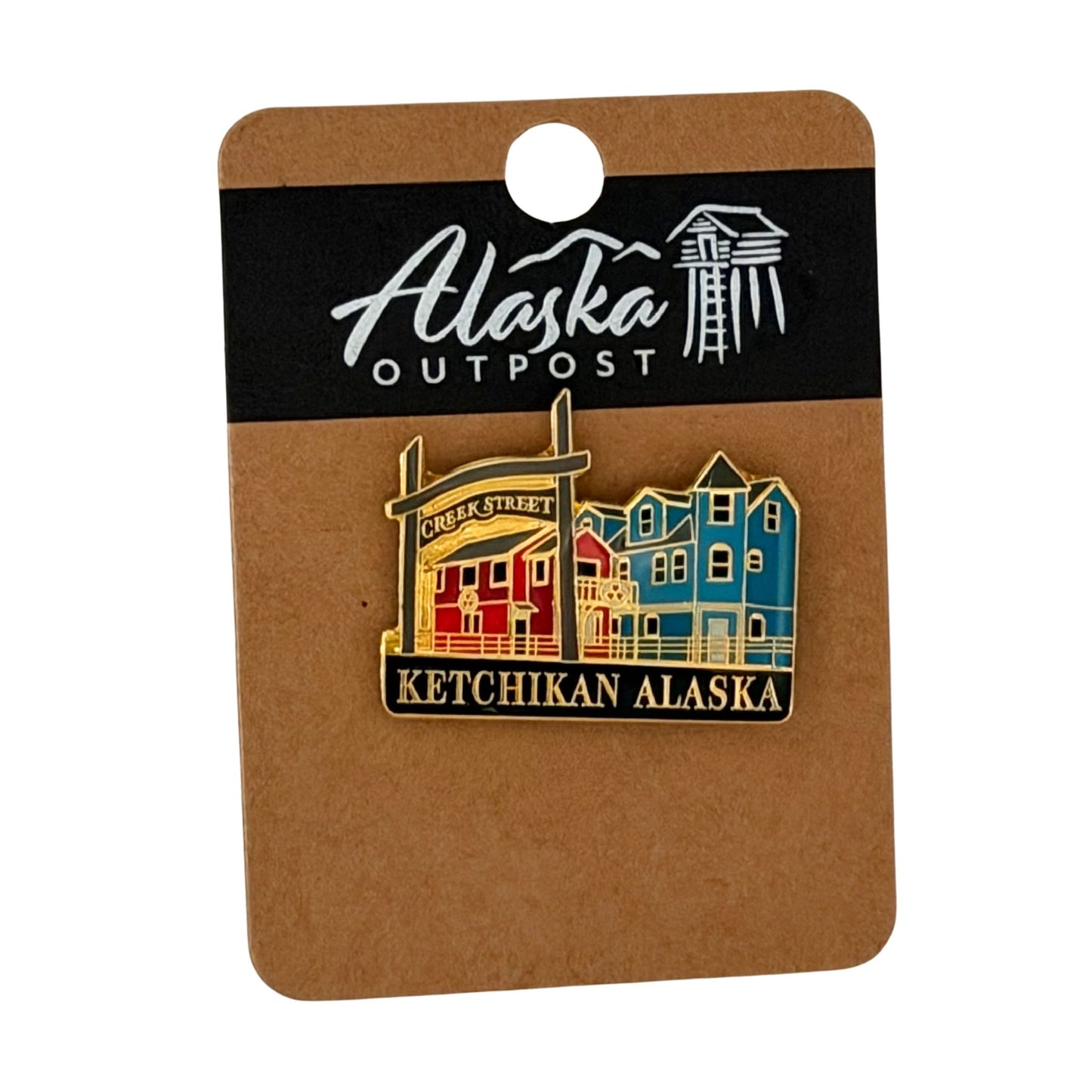 Pin of Ketchikan Alaska buildings on Creek Street