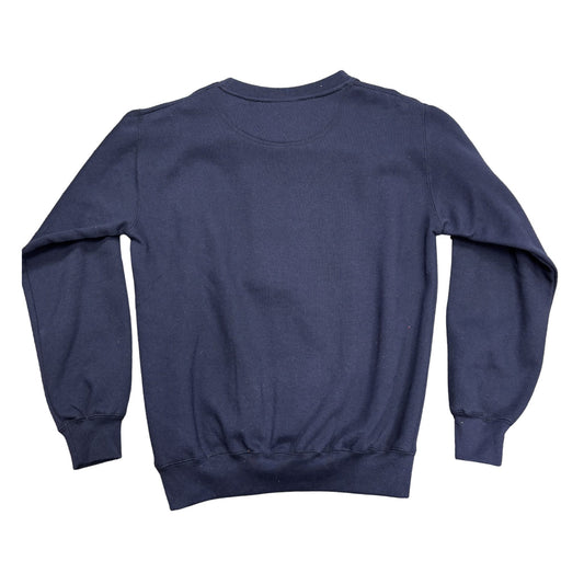Navy blue sweatshirt on a white background