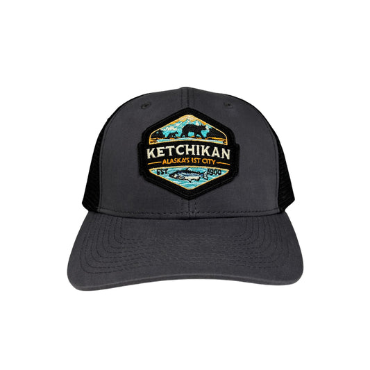 cap with Ketchikan Alaska patch on a white background
