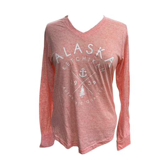 long-sleeve shirt with 'Alaska Ketchikan 1959' print on a white background