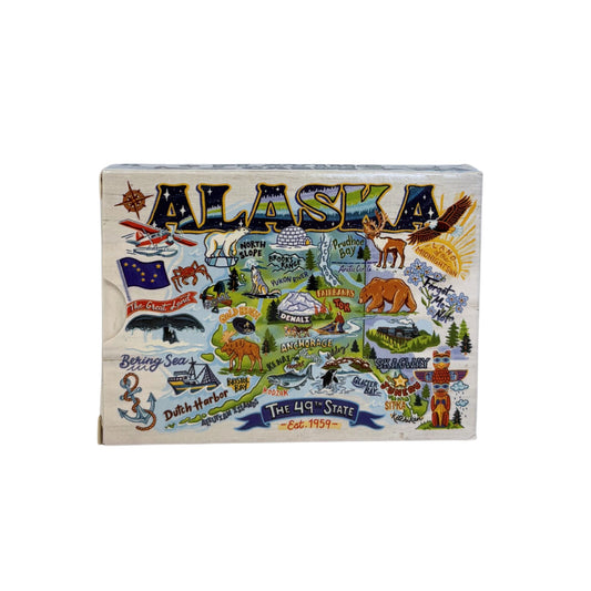 Deck of Cards box with Alaska themed designs