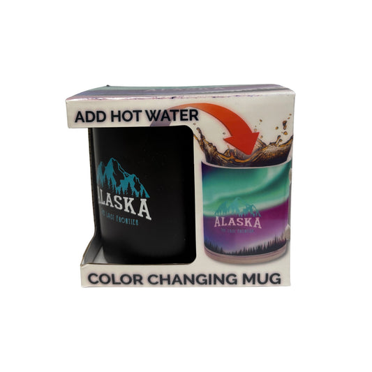 Color-changing mug packaging with 'Alaska'