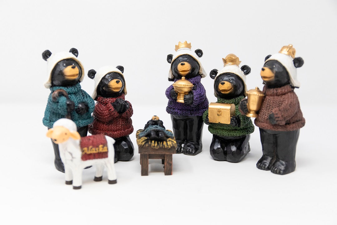 7PC BEAR NATIVITY SET