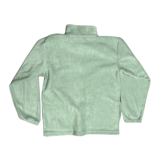 Green fleece jacket on a white background