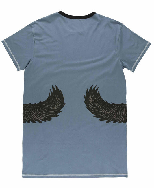 Light blue t-shirt with black bear arm designs