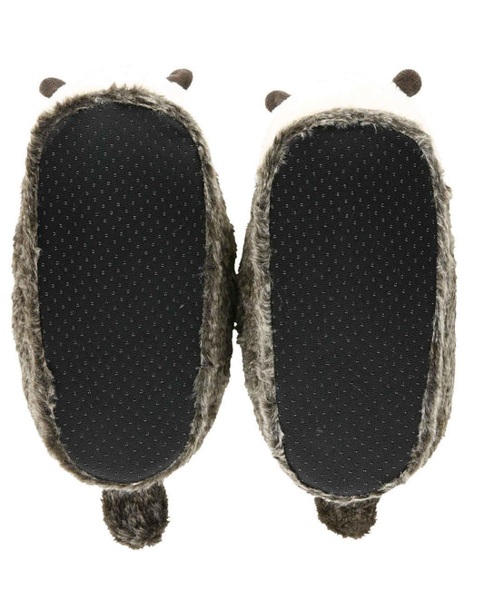 Bottom of otter slippers showing the grip soles on a white background