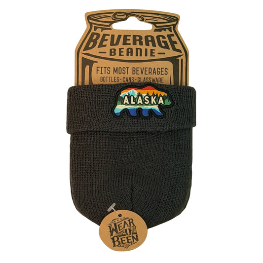 Black Beverage Beanie with Alaska logo