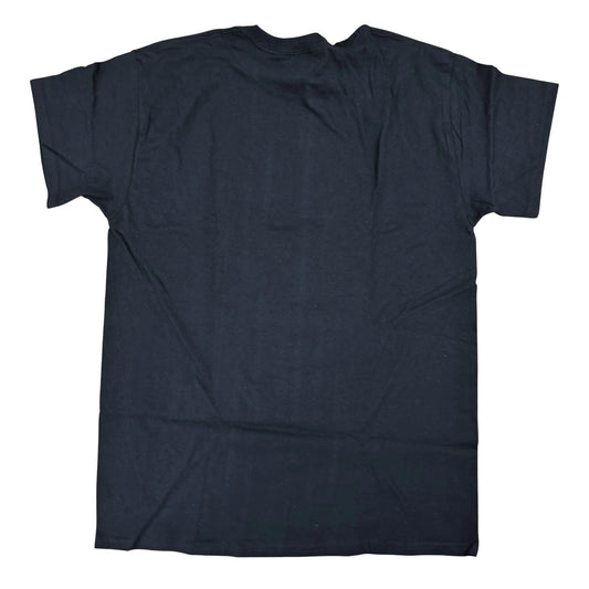 Plain black t-shirt on a white background