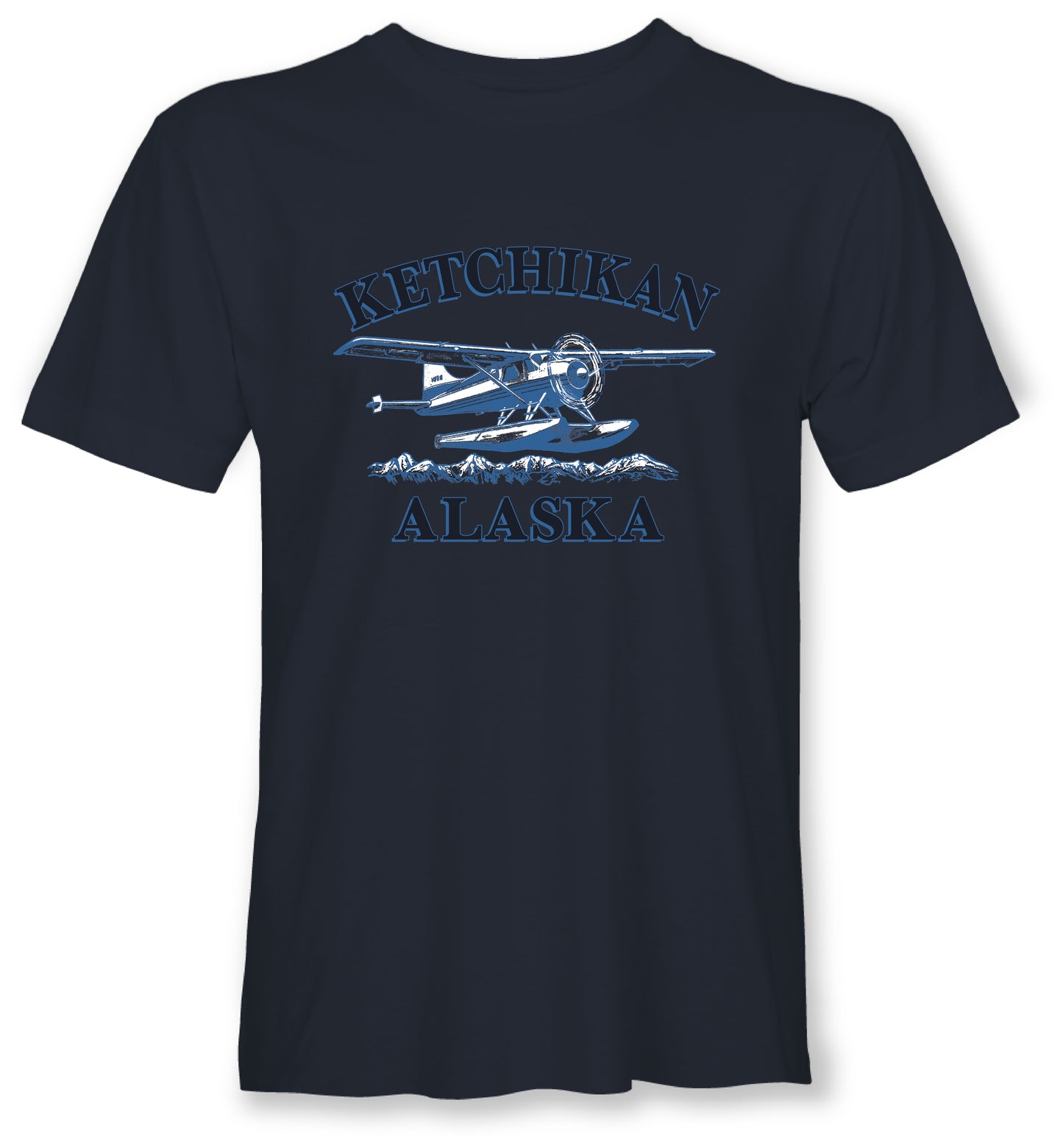 Float plane design with "Ketchikan Alaska" Text on t-shirt on white background