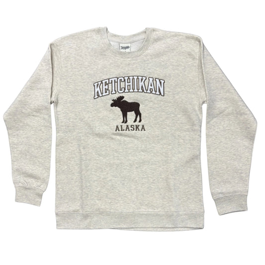 Sweatshirt with 'Ketchikan Alaska' and moose graphic
