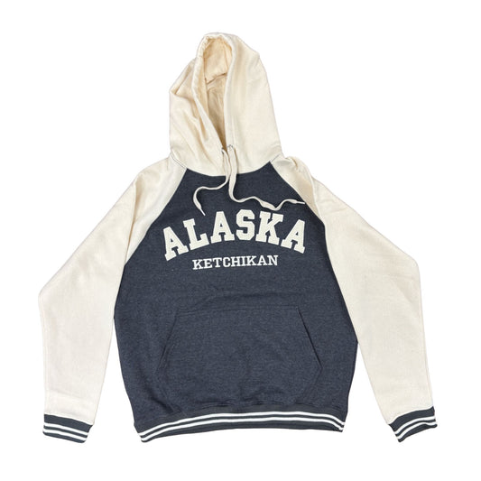 Hoodie with 'Alaska Ketchikan' text on a white background