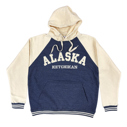Hoodie with 'Alaska Ketchikan' text on a white background