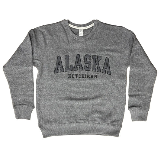 Gray sweatshirt with 'Alaska Ketchikan' text