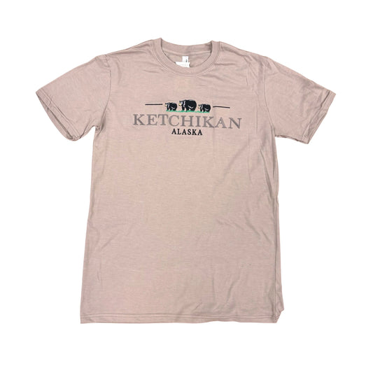 T-shirt with 'Ketchikan Alaska' text and embroidered bears