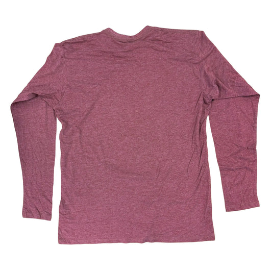 Red maroon long-sleeve shirt on a white background