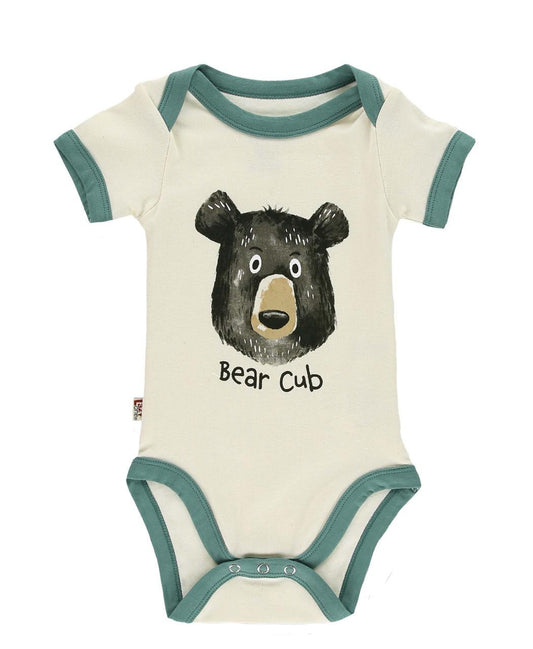 Baby onesie with bear illustration and 'Bear Cub' text on a white background