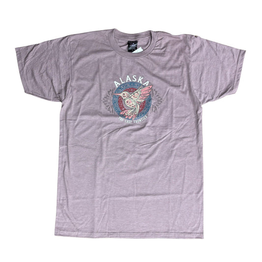 Dusky Purple T-shirt with hummingbird design and Alaska Text