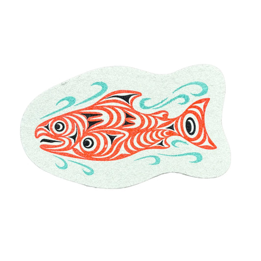 Decorative sponge with a fish design
