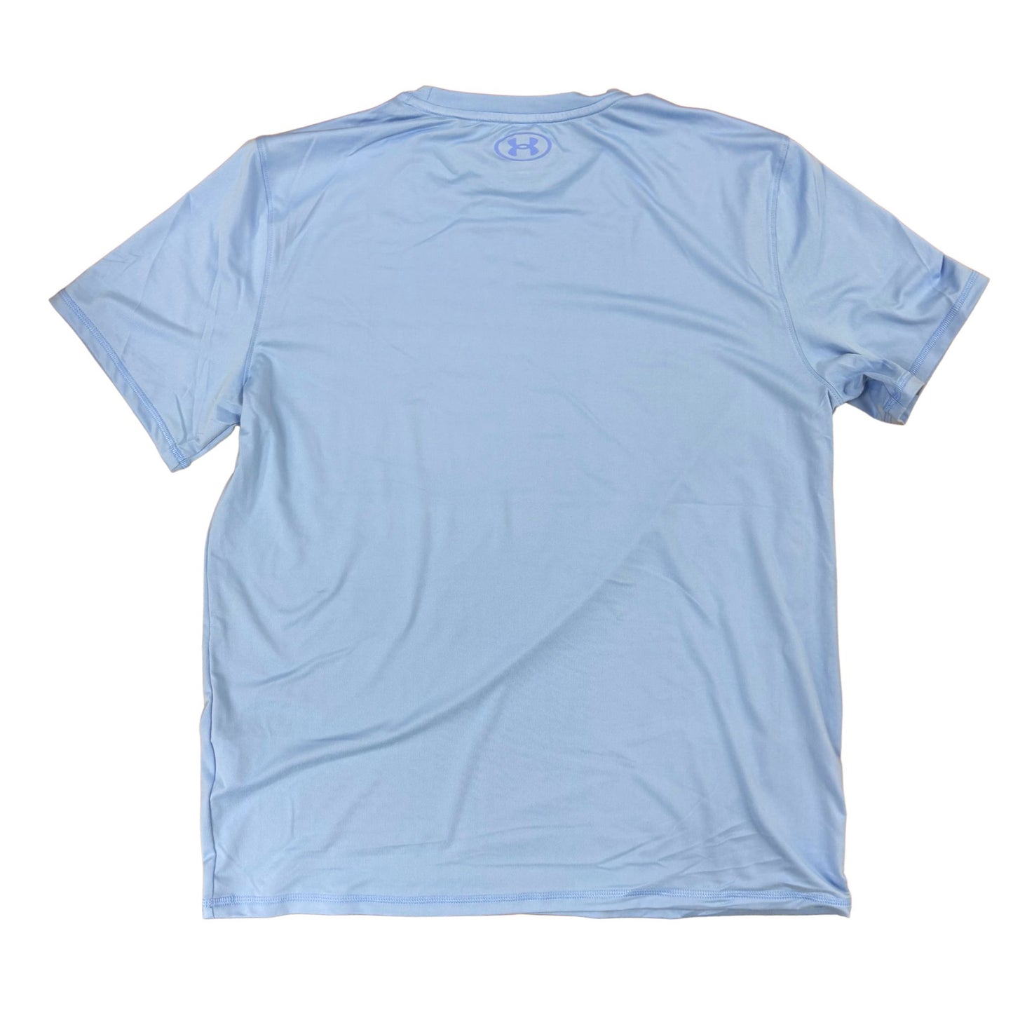Light blue t-shirt with Under Armour logo on the back against a white background
