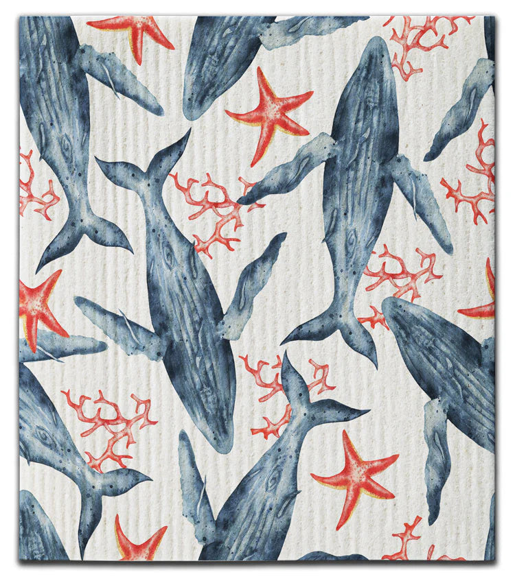 REPEATING WHALES ECO DISHCLOTH