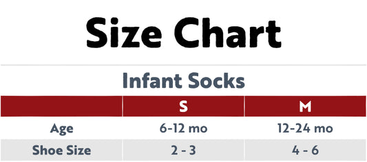 infant socks size chart