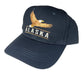 Navy blue cap with an embroidered eagle and 'Alaska' text on a white background
