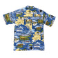 Alaskan Hawaiian shirt with a colorful map design