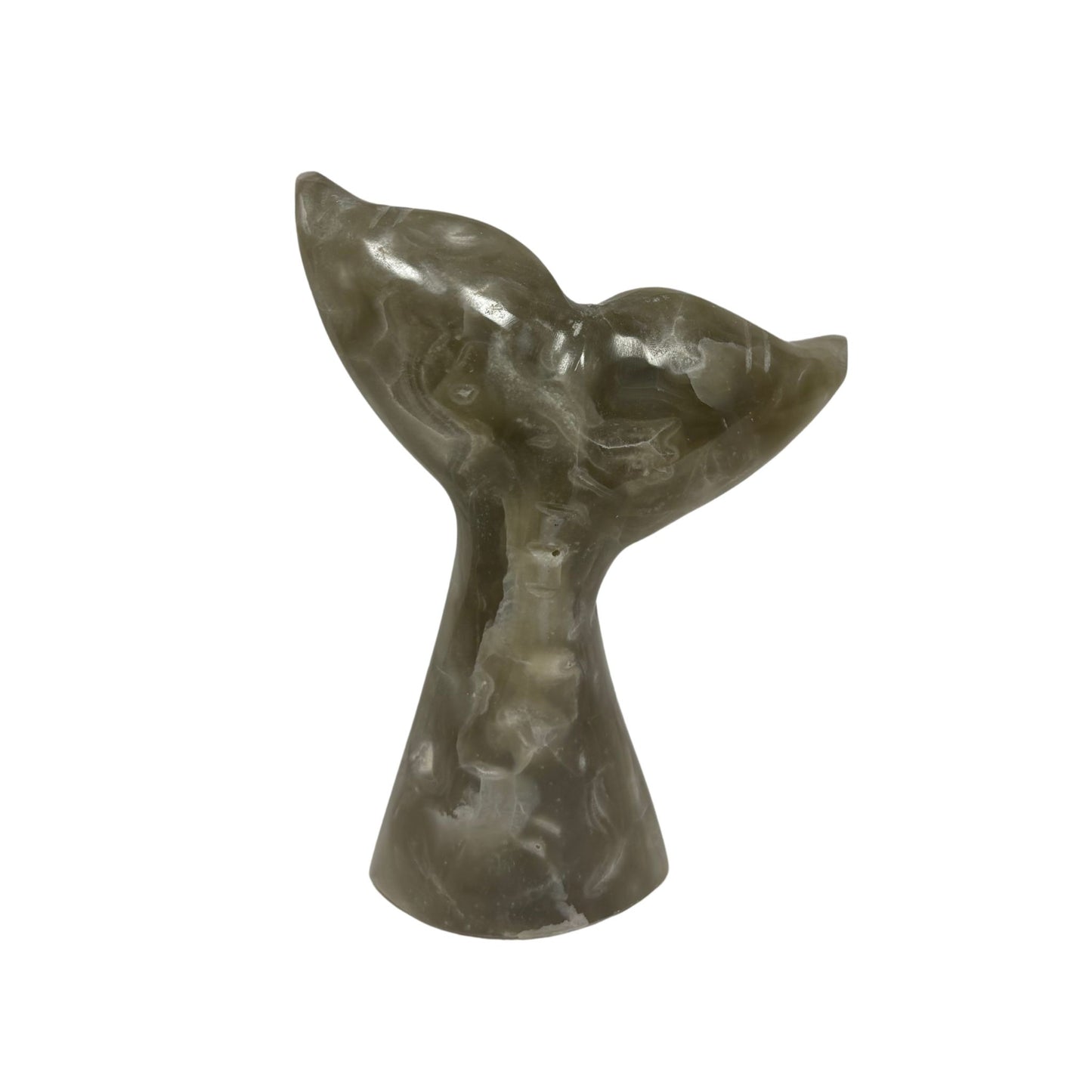 whale tail marble statue