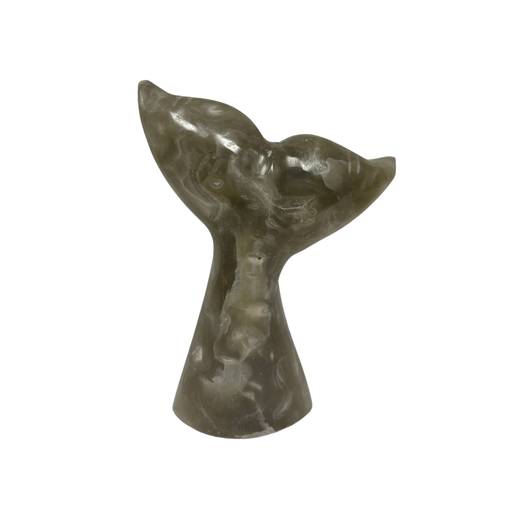 whale tail marble statue