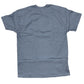 Back of blue t-shirt on a white background