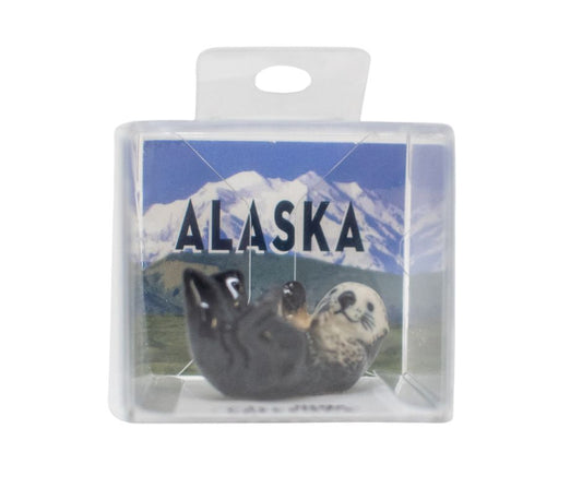 Otter Figurine in an Alaska Themed Box