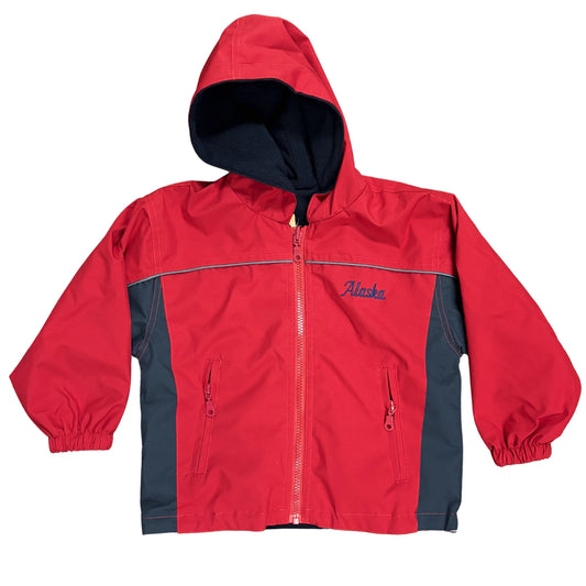Red and navy jacket with 'Alaska' text 