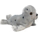 Plush toy seal on a white background