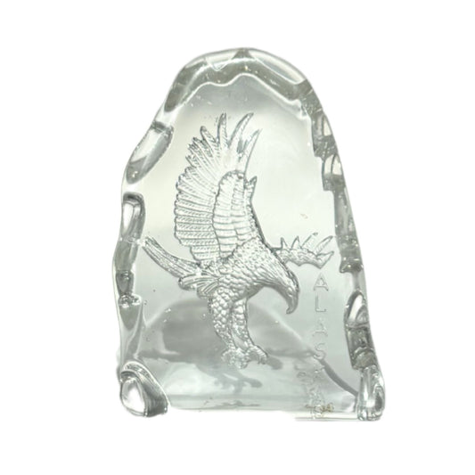 Clear crystal with an eagle design