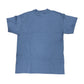 Back of blue t-shirt on a white background