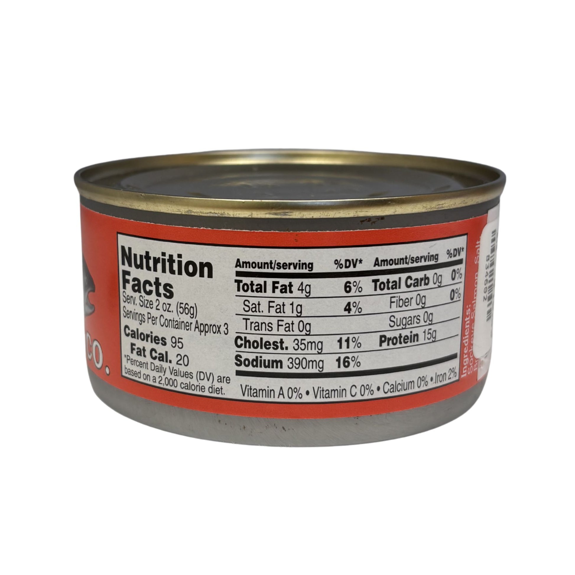 Can with nutrition facts label on a white background