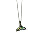 Whale tail pendant necklace on a white background