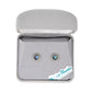 Pair of earrings in a gray jewelry box with 'Wild Pearle' branding.